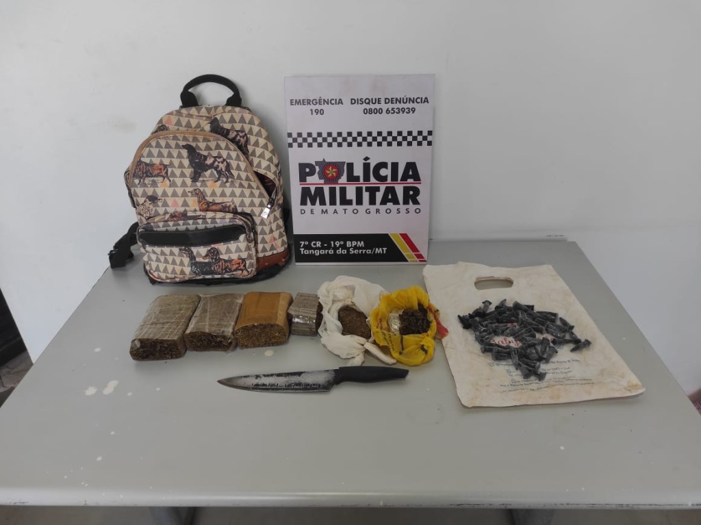 Mulher é presa pela PM com porções de maconha e cocaína em Tangará da Serra