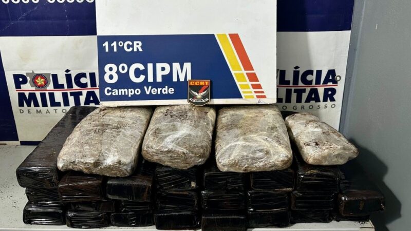 Suspeito por tráfico é preso em flagrante pela PM com 27 tabletes de maconha