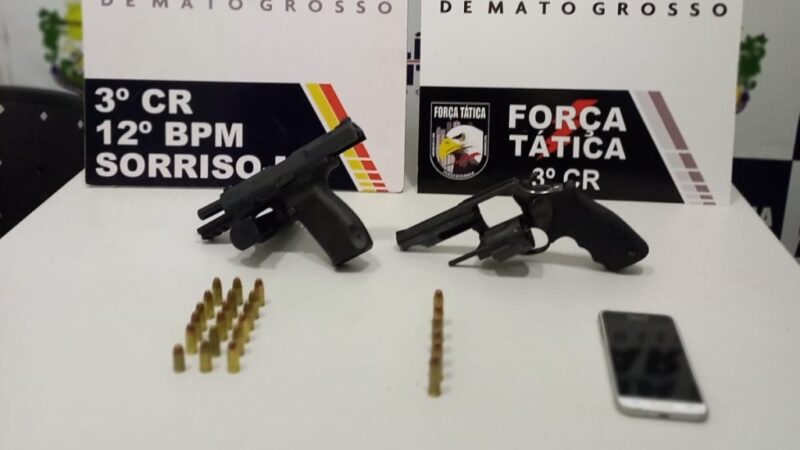 Força Tática detém quadrilha, apreende armas e frustra tentativa de homicídio em Sorriso