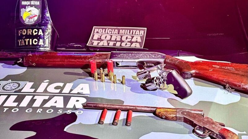 Polícia Militar apreende armas, drogas e caminhonetes durante abordagem em Juína
