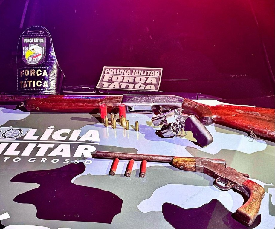 Polícia Militar apreende armas, drogas e caminhonetes durante abordagem em Juína