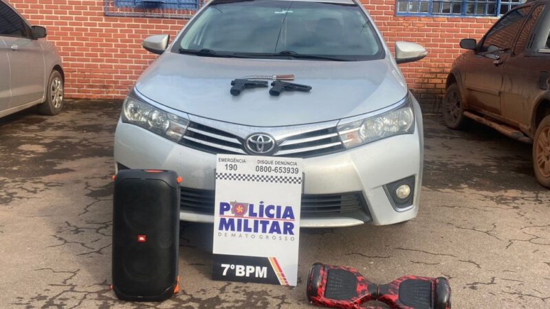 PM prende em Rosário Oeste quadrilha suspeita por roubo em residência de Nova Mutum