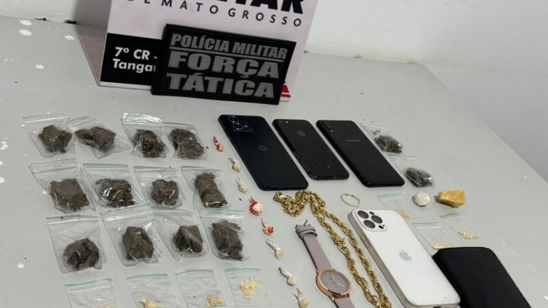 PM prende suspeito e apreende adolescentes por tráfico de drogas no interior de MT
