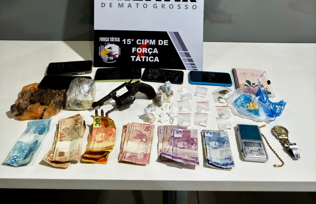 Força Tática prende dupla por tráfico, apreende drogas e arma de fogo