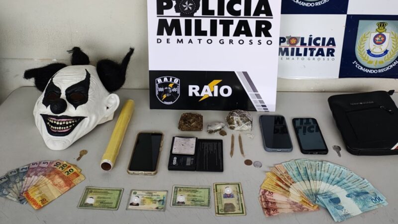 Quadrilha é presa em flagrante pela PM por tráfico de drogas em Cuiabá