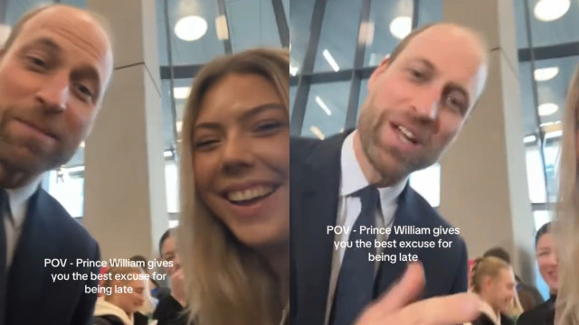 O primeiro TikTok do príncipe William foi para desculpar aluna atrasada