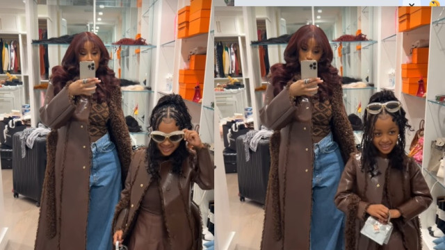 Cardi B posa com a filha mais velha e combinam look