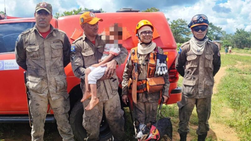 Corpo de Bombeiros localiza menino de 4 anos que estava perdido em mata