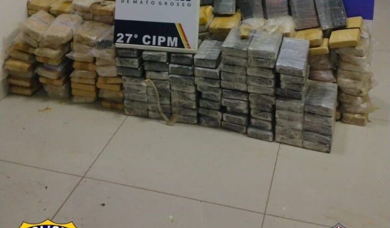 Polícia Militar e PRF apreendem 243 tabletes de pasta base e cocaína em Confresa