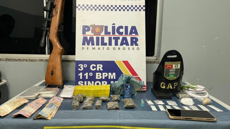 PM prende casal membro de facção criminosa com drogas e arma de fogo em Sinop