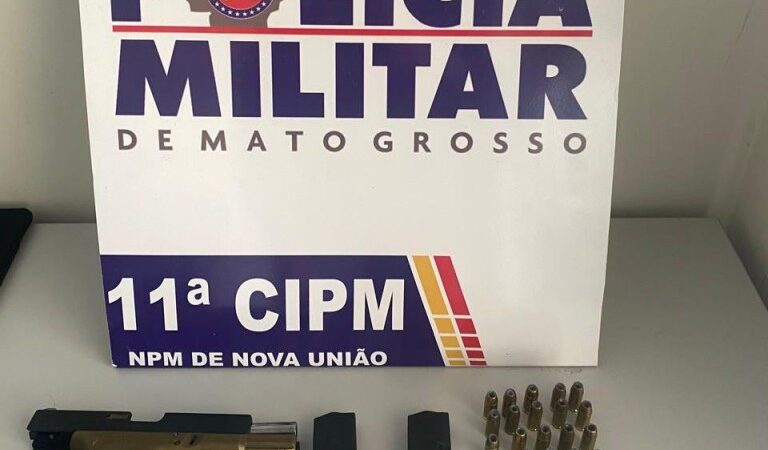 Homem é preso pela Polícia Militar com pistola irregular em Cotriguaçu