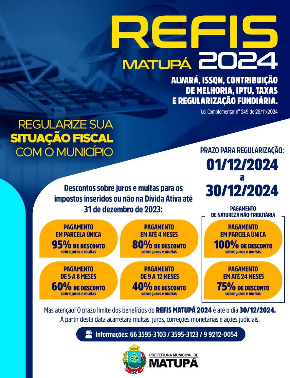 “Regularize sua situação fiscal com o REFIS Matupá 2024! veja o vídeo