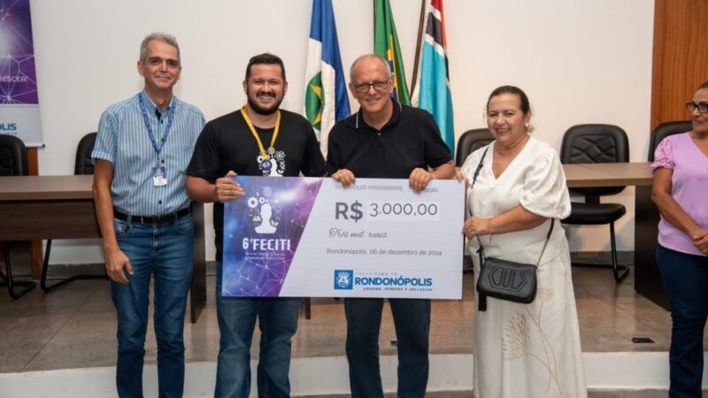 Estudante da Escola Técnica de Rondonópolis é premiado por trabalho científico