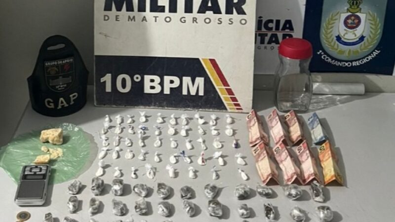 Homem é preso em flagrante pela PM com 82 porções de drogas