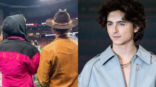 Timothée Chalamet posa com o "pai no cinema", o ator Matthew McConaughey