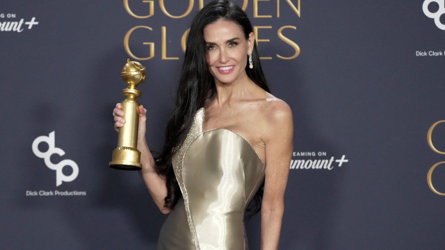 Demi Moore elogia Fernanda e pede telefone da atriz no Globo de Ouro