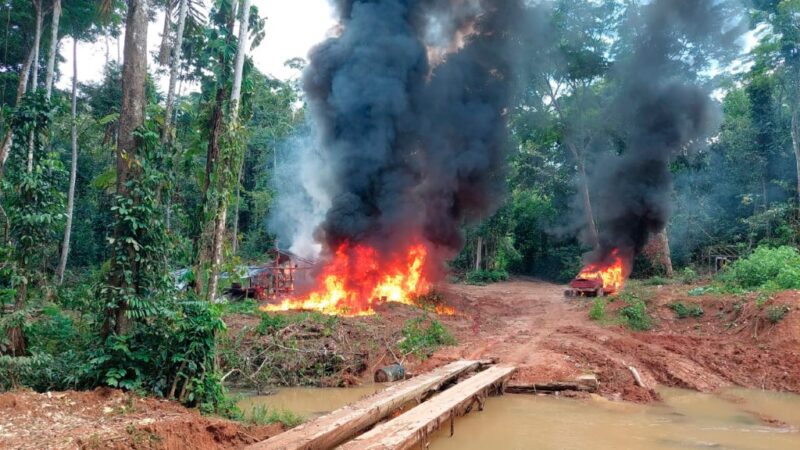 Ibama desmantela garimpo ilegal no Parque Indígena do Aripuanã