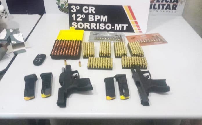 Suspeito de agredir esposa é preso com armas e mais de 400 munições em Sorriso