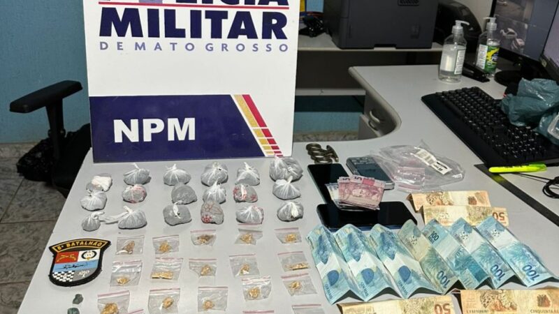Dupla é detida e menor apreendido por tráfico de drogas em Carlinda