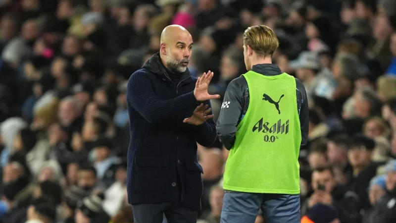 Guardiola explica por que retirou De Bruyne da equipe no Bernabéu