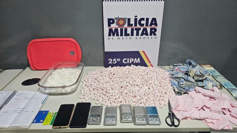 Homem é preso com mais de 1,4 mil porções de cocaína em Mato Grosso