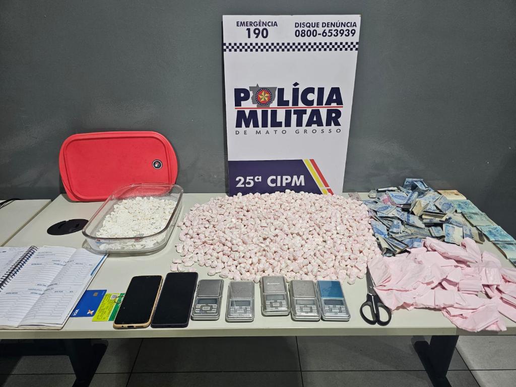 Homem é preso com mais de 1,4 mil porções de cocaína em Mato Grosso