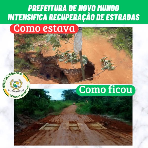 Prefeitura de Novo Mundo acelera recuperação de estradas e pontes