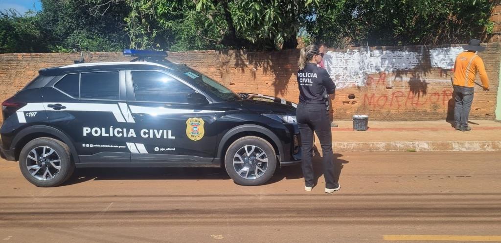 Polícia Civil faz a remoção de pichações criminosas em Rondonópolis