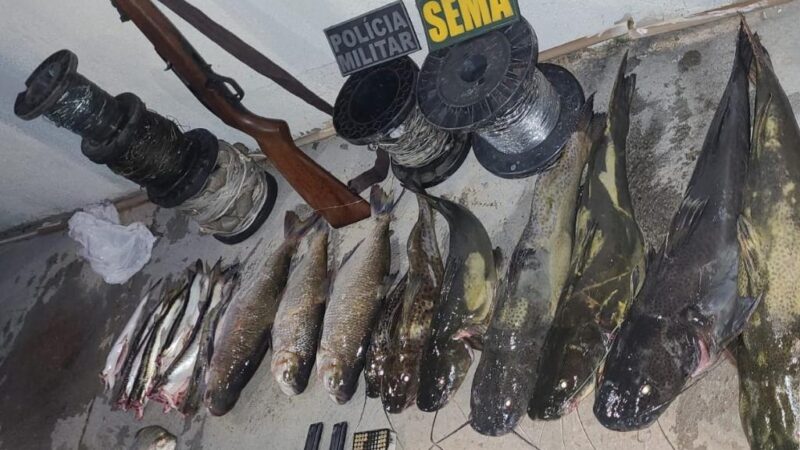 Sema realiza operação de combate à pesca ilegal na MT-010 e nas margens do rio São Lourenço