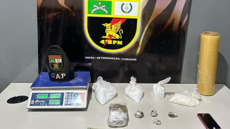 Polícia Militar prende dupla com pacotes de maconha e cocaína em Várzea Grande