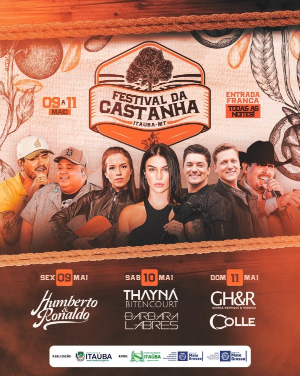 Itaúba prepara grande programação do Festival da Castanha 2025