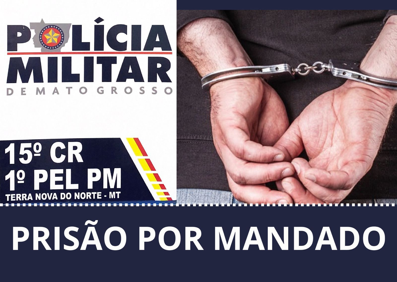 Homem com Mandado de Prisão em aberto por roubo é preso pela Polícia Militar em Terra Nova do Norte
