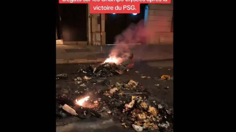 Imagens mostram rastro de destruição provocado pelos torcedores do PSG