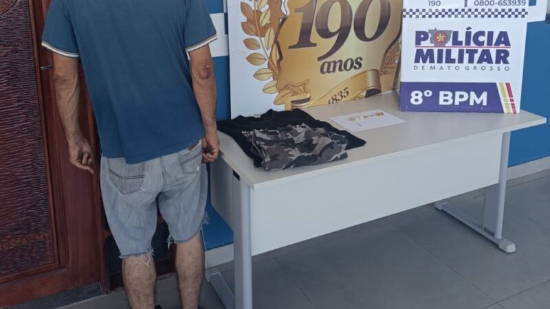 Alta Floresta: autor de roubo é detido pela Polícia Militar