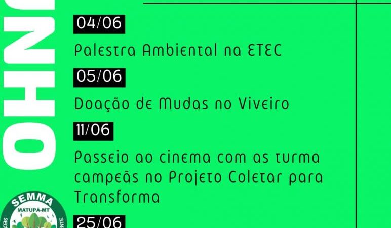 Matupá Promove Atividades no Mês do Meio Ambiente