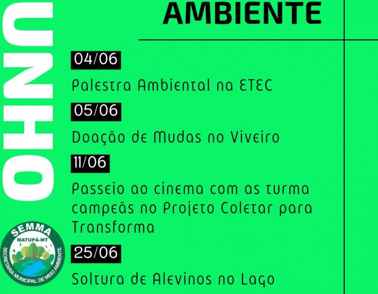 Matupá Promove Atividades no Mês do Meio Ambiente