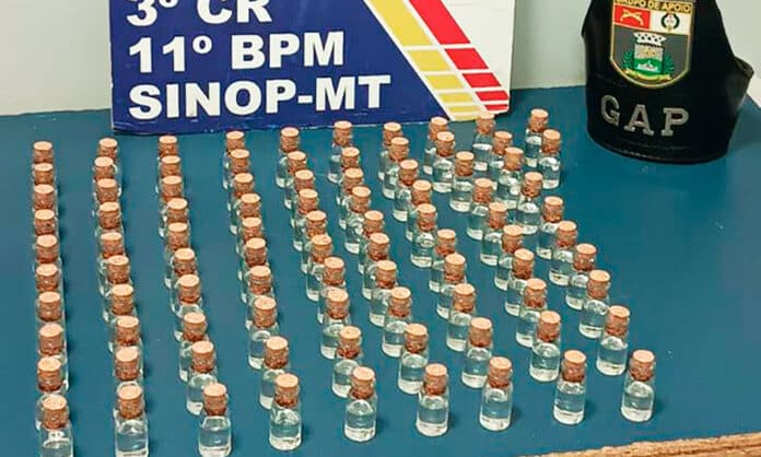 PM prende homem com mais de 90 frascos de loló em Sinop
