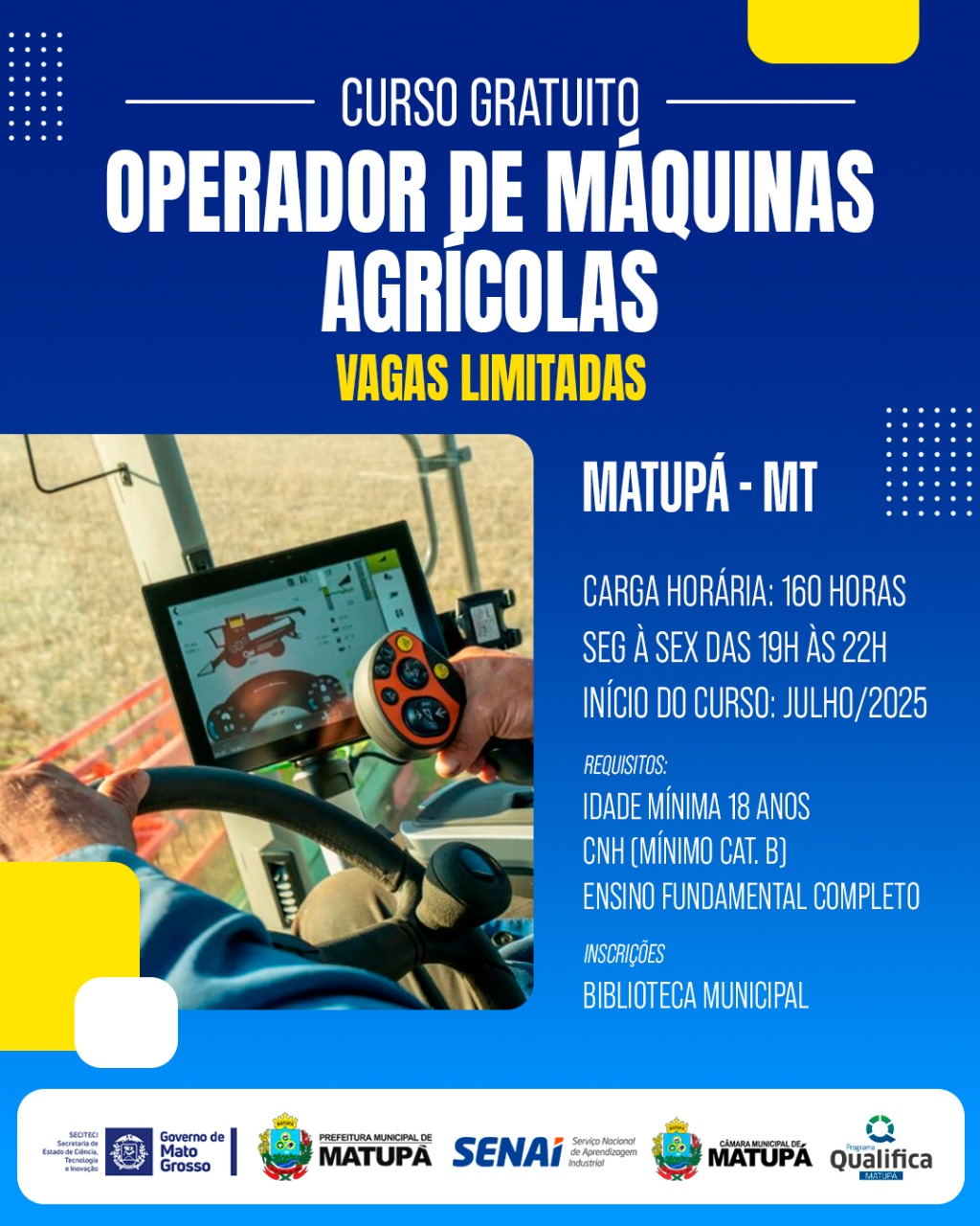 Prefeitura de Matupá Abre Inscrições para Cursos Gratuitos em Parceria com o SENAI