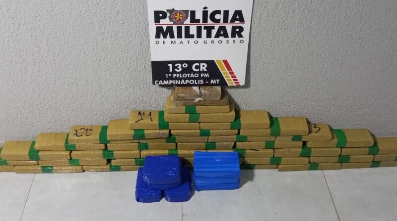 Polícia Militar apreende 46 tabletes de entorpecentes e prende faccionado por tráfico em Campinápolis
