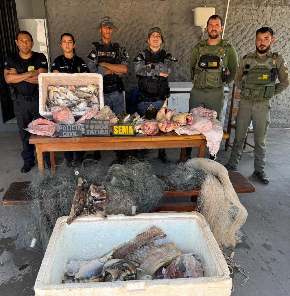 Polícias Civil e Militar prendem empresário e apreendem 77 kg de pescado ilegal