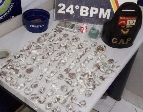 PM prende homem por tráfico de drogas e apreende 123 porções de entorpecentes