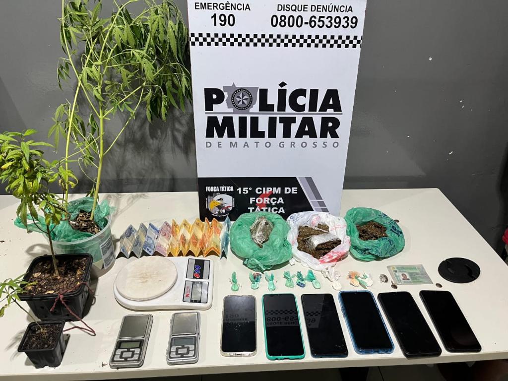Força Tática prende dois homens com porções de drogas e pés de maconha