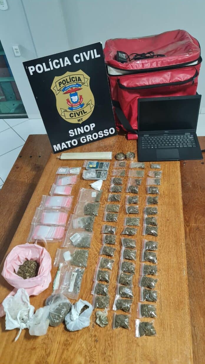 Polícia fecha ponto de tráfico e apreende drogas, eletrônicos e moto em Sinop
