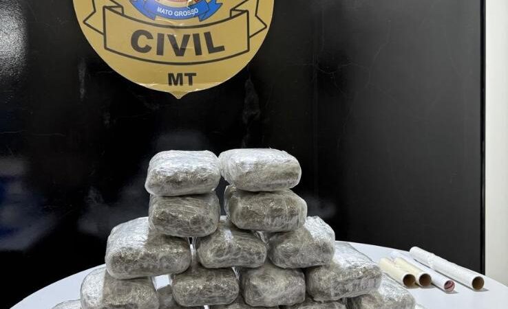 Polícia Civil apreende 22 tabletes de skunk e prende 4 pessoas em Cáceres