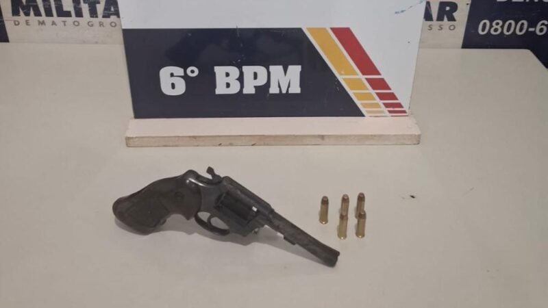 Polícia Militar apreende adolescente com revólver que seria utilizado por facção em Cáceres
