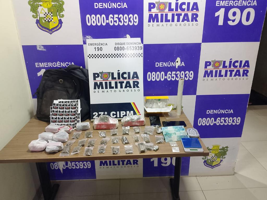 Polícia Militar fecha ponto de venda de drogas e prende faccionado em Confresa