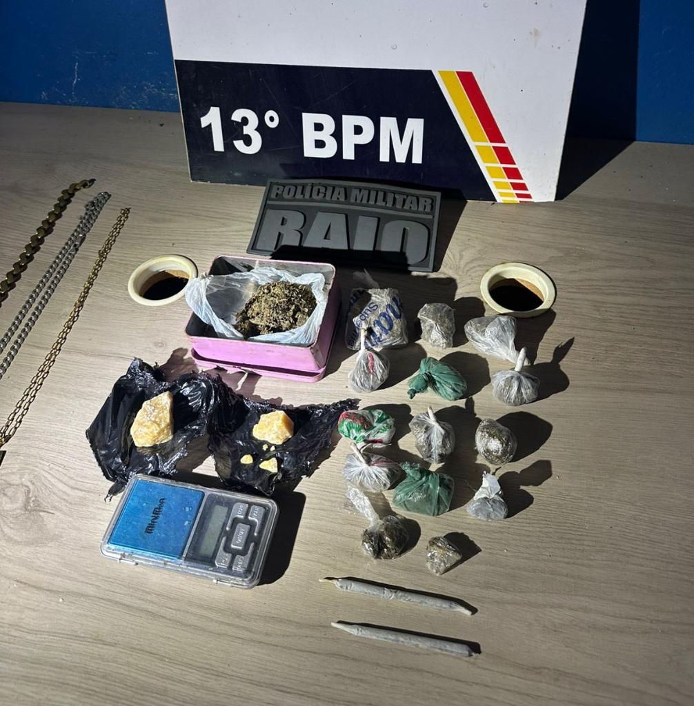 Polícia Militar detém dupla por tráfico, apreende maconha e pasta base de cocaína em Lucas do Rio Verde