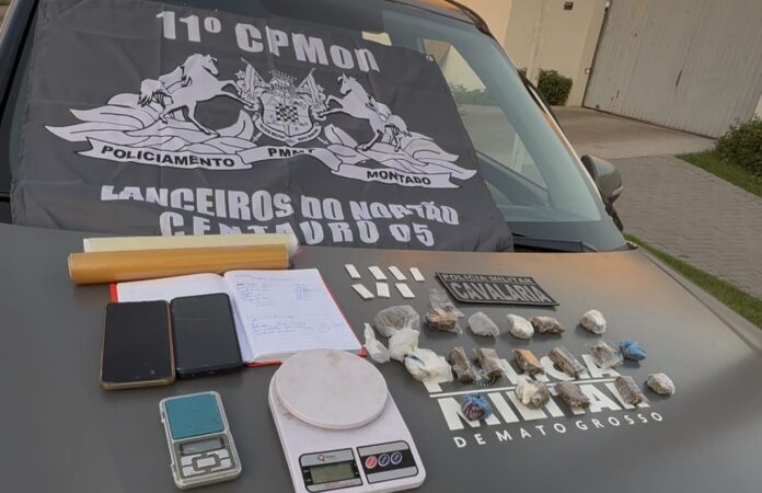 PM apreende drogas e prende suspeito de tráfico durante patrulhamento em Sinop