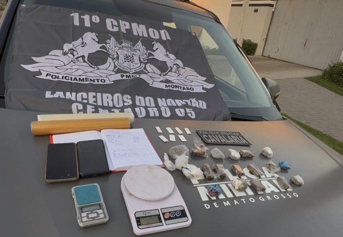 PM apreende drogas e prende suspeito de tráfico durante patrulhamento em Sinop