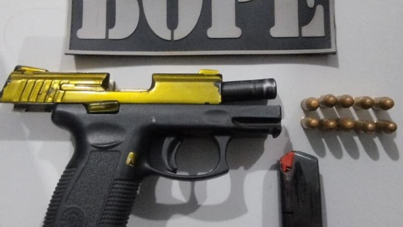 Bope apreende pistola e munições de faccionado durante abordagem em Cáceres